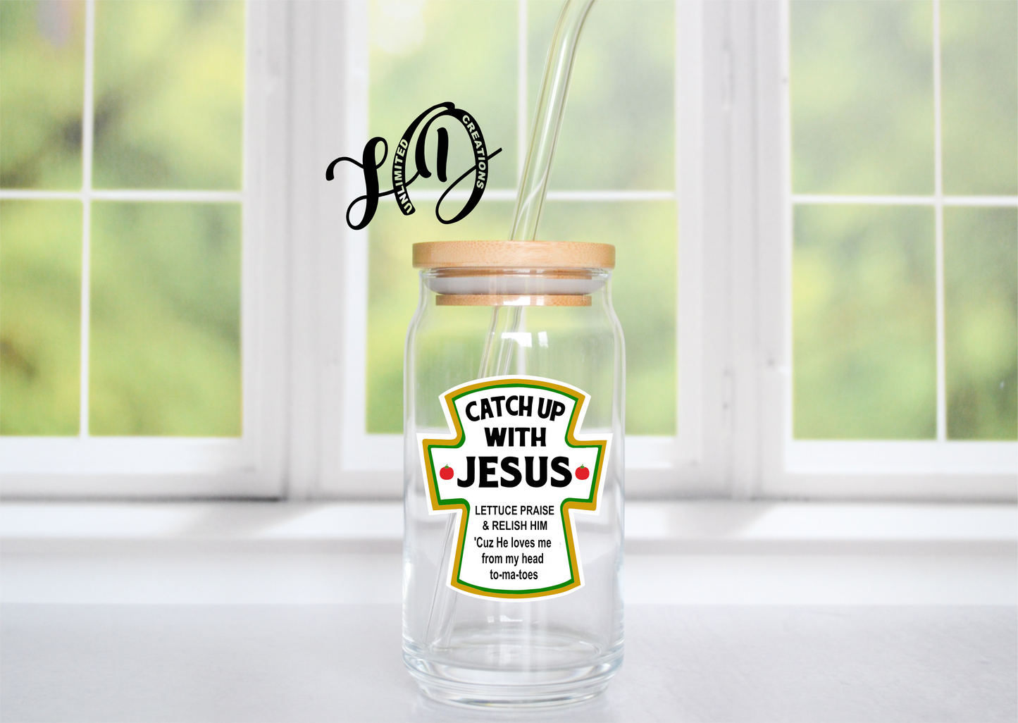 Catch Up with Jesus Libbey Glass Can