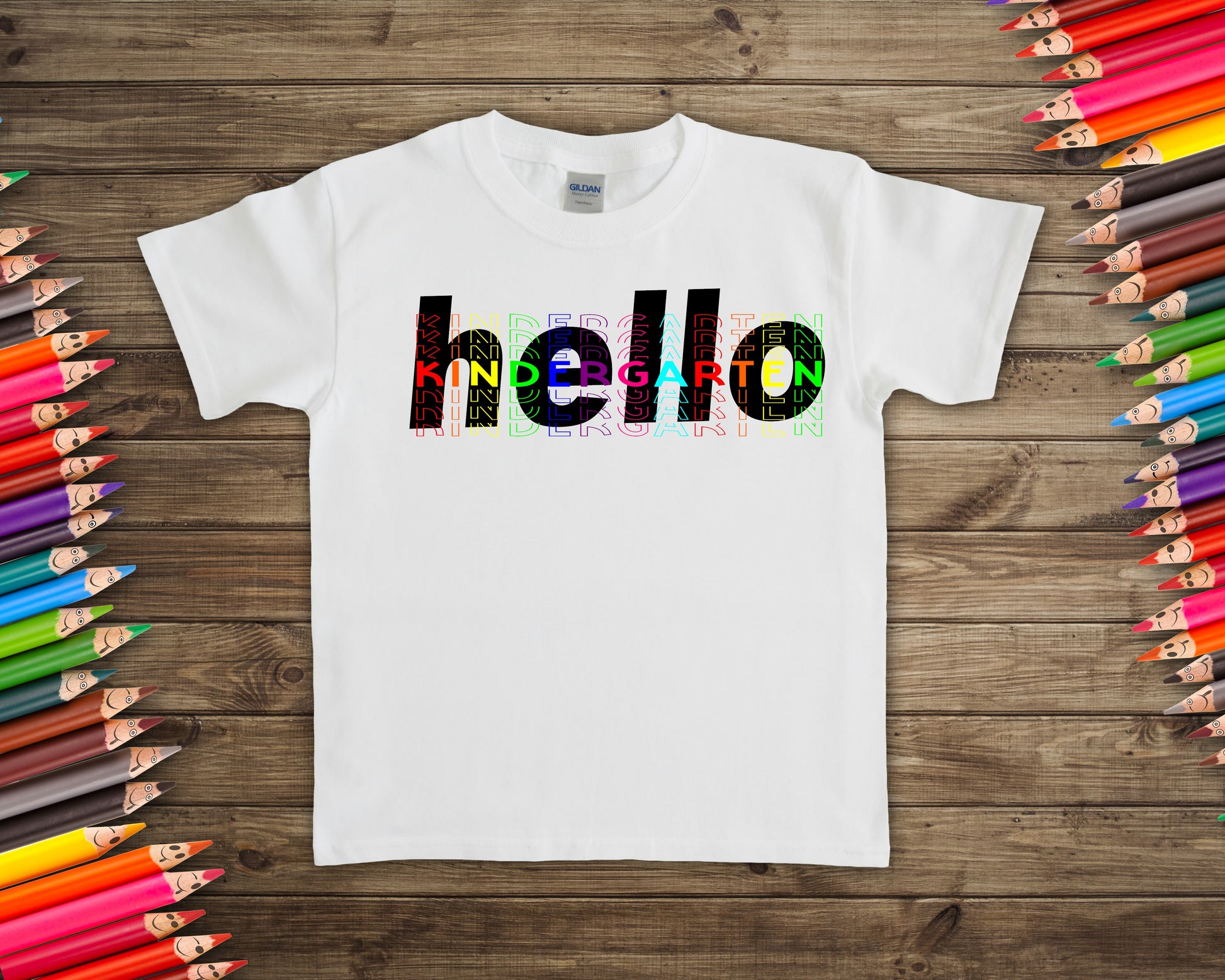 Hello Kindergarten Multicolor Layered